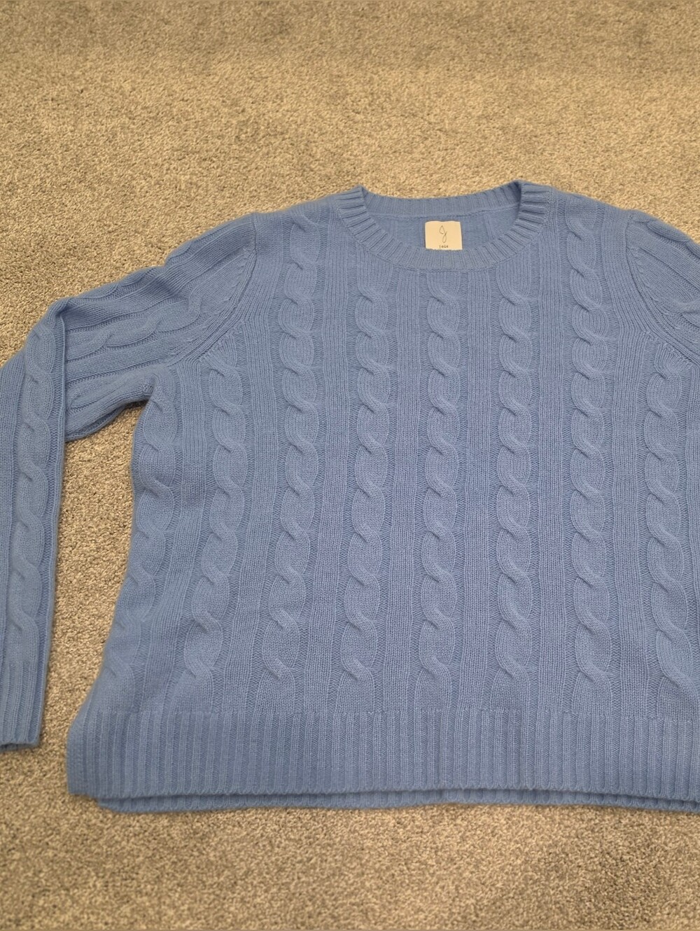 Joie Cable Knit Cashmere Crewneck Sweater - Light Blue
